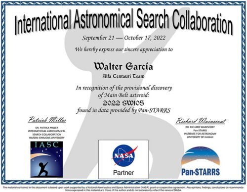 Nuevos Asteroides Descubiertos